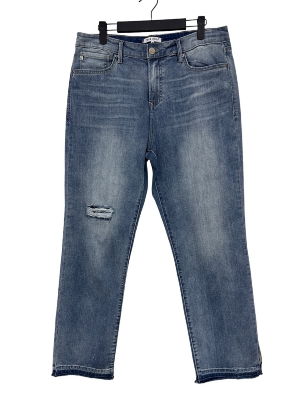 Dear John Jeans Raw Hem Distressed Straight Cropped Jeans Women’s 30